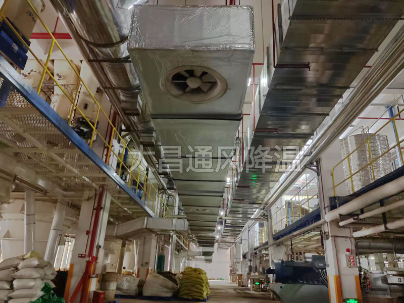 某飼料廠車(chē)間通風(fēng)降溫方案