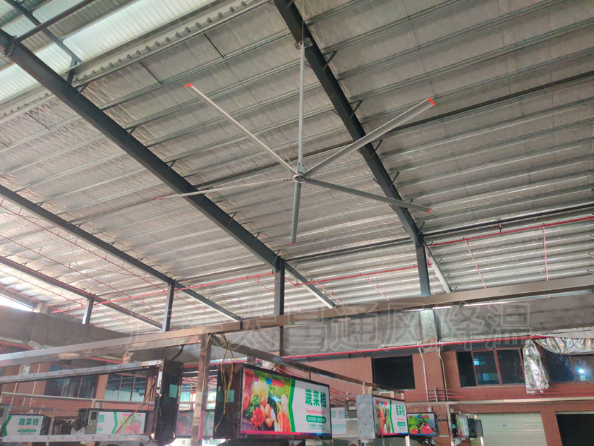 菜市場(chǎng)工業(yè)大風(fēng)扇通風(fēng)降溫系統(tǒng)，舒適靜音，四季通用