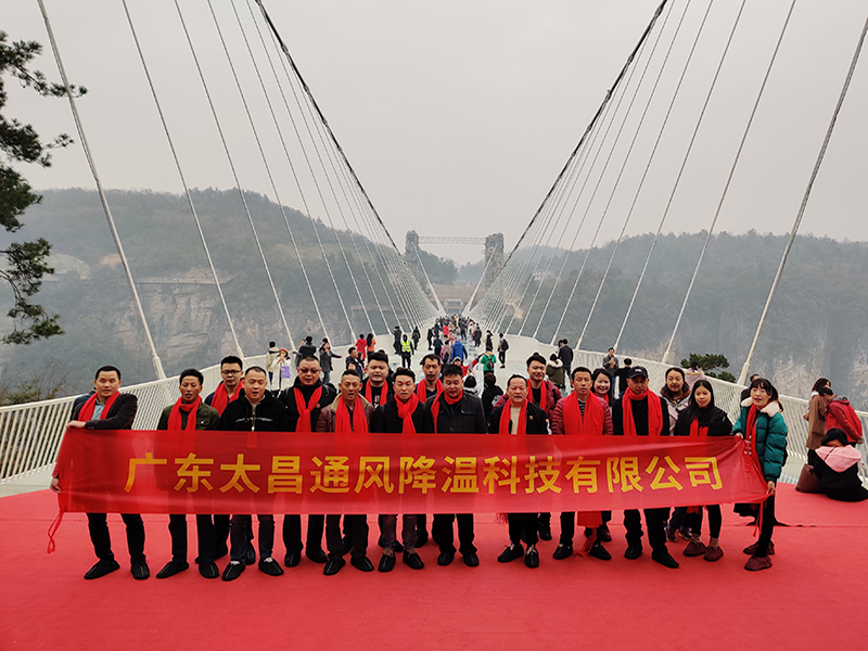 潤東方環(huán)?？照{(diào)團隊大峽谷玻璃橋合影